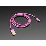 Picture of Fully Reversible Pink/Purple USB A to micro B Cable - 1M