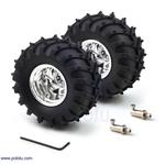 Picture of Dagu Wild Thumper Wheel 120x60mm Pair with 4mm Shaft Adapters - Chrome