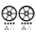 Picture of Pololu Multi-Hub Wheel w/Inserts for 3mm and 4mm Shafts - 80×10mm, Black (2-pack)
